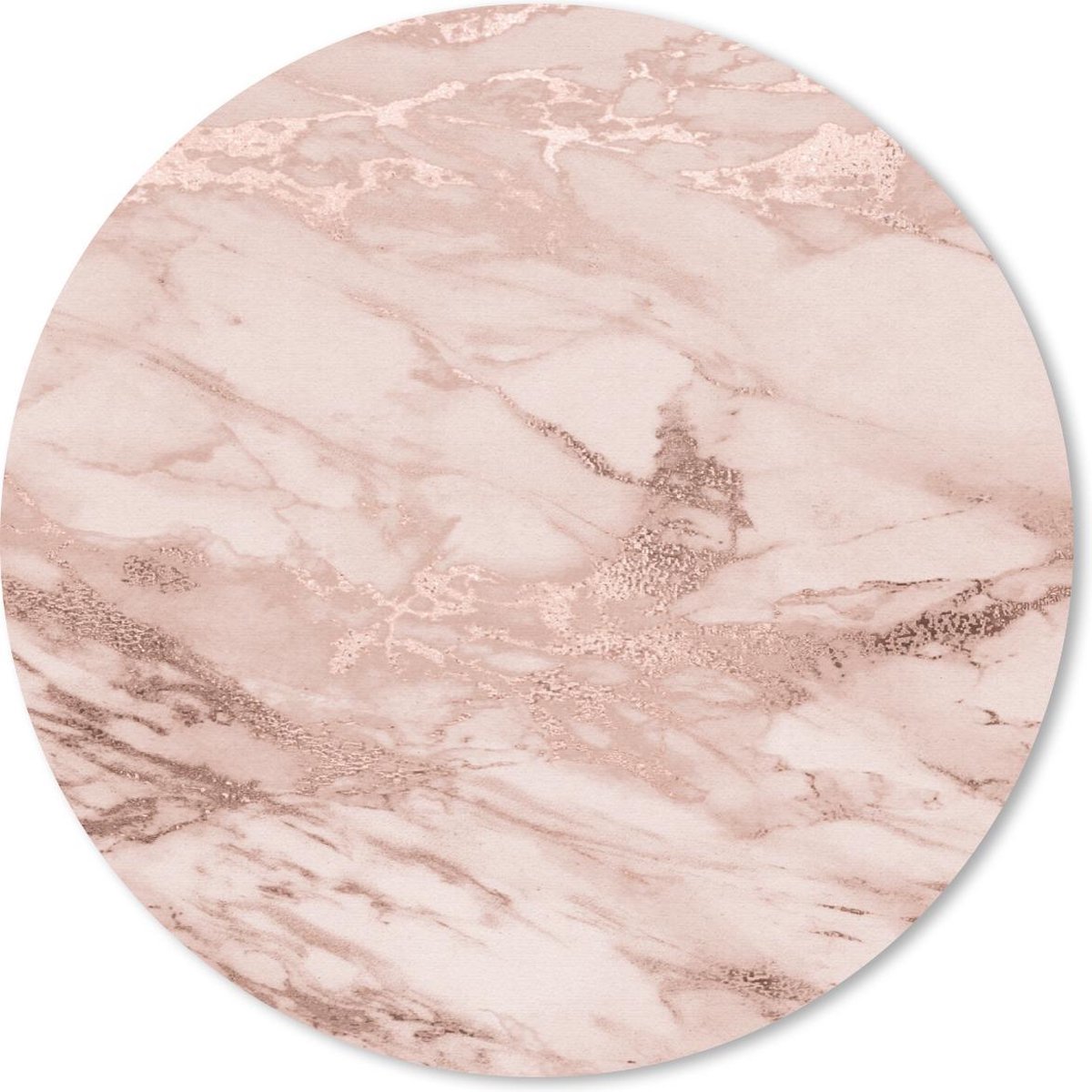 Muismat rond 50x50 cm - Mousepad Marmer - Roze - Ronde muismatten