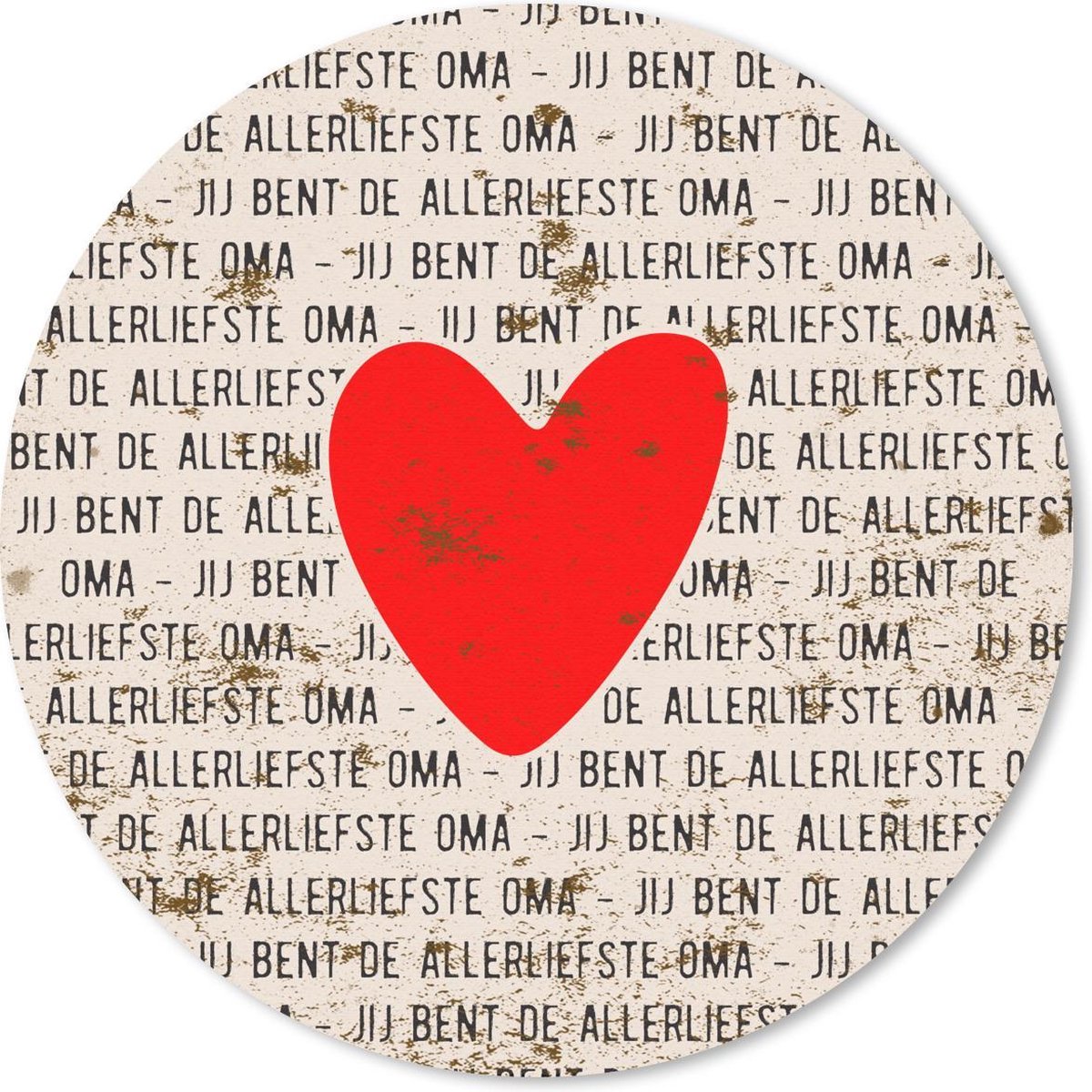 Muismat rond 50x50 cm - Mousepad Spreuken - Quotes - Jij bent de allerliefste oma - Oma - Ronde muismatten