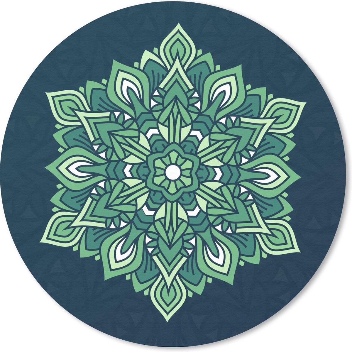Muismat rond 50x50 cm - Mousepad Mandala abstract groen - Ronde muismatten