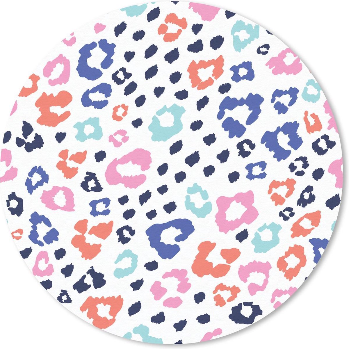 Muismat rond 40x40 cm - Mousepad Panterprint - Pastel - Kleuren - Ronde muismatten
