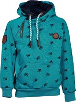 Kindertrui turquoise pootafdruk | Maat 104/ 4Y