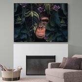 Poster Jungle Chimpanzee LS - Papier - Meerdere Afmetingen & Prijzen | Wanddecoratie - Interieur - Art - Wonen - Schilderij - Kunst