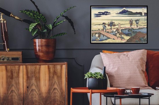 Photo encadrée - Nakahara dans la province de Sagami - Peinture de Katsushika Hokusai cadre photo noir 60x40 cm - Affiche encadrée (Décoration murale salon / chambre)