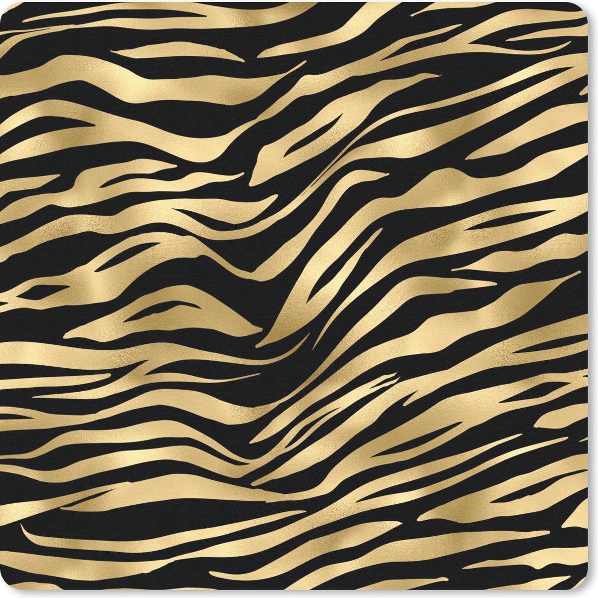 Muismat 20x20 cm - Mousepad Patronen - Zebra - Goud - Muismatten