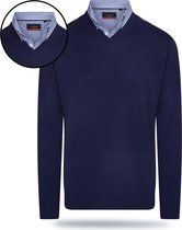 Pierre Cardin - Heren Sweaters Mock Pullover - Blauw - Maat S