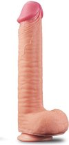 "Dual Silicone Dildo 12" "avec des boules très réalistes en beige"