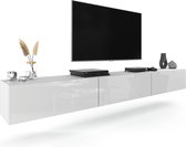 AZ-Home - Tv-Meubel Young - 300 cm - Wit Wit hoogglans - Tv Kast - Hangend Kast