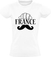 France Dames t-shirt |frankrijk | parijs | croissant | Wit