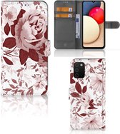 Bookcase Geschikt voor Samsung Galaxy A03s GSM Hoesje Watercolor Flowers