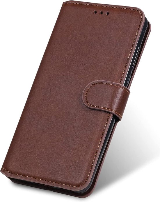 Oppo Find X3 Lite - Bookcase Marron - Etui portefeuille avec protecteur d'écran en Glas 1 pièce