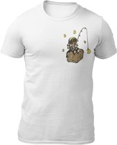 Bitcoin Fishing - Heren T-Shirt - Crypto - Doge Coin- Getailleerd - Katoen - Ronde Hals