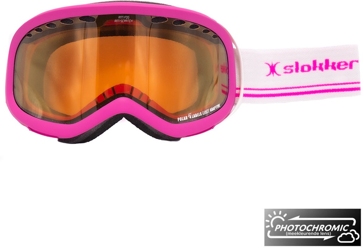 Slokker RH Photochromic Skibril | Roze | Categorie 1-2