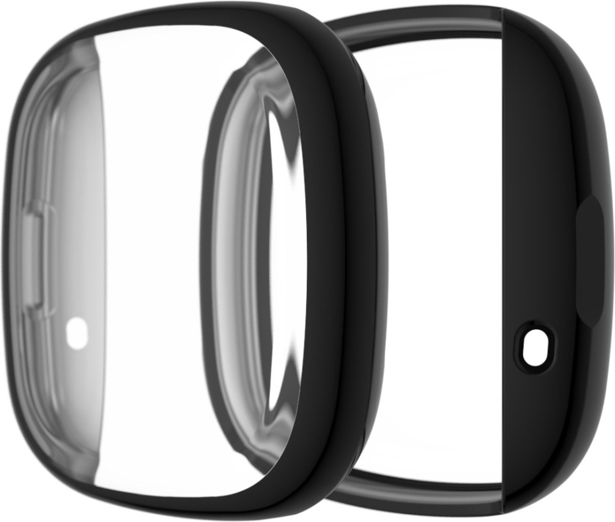By Qubix - Geschikt voor fitbit Versa 3 / Sense Soft TPU case (volledig beschermd) - Zwart