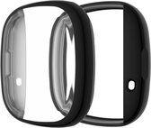 By Qubix - Fitbit Versa 3 / Sense Soft TPU case (volledig beschermd) - Zwart