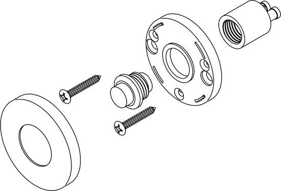 Intersteel Deurbel rond verdekt messing getrommeld van Intersteel — afbeelding 2