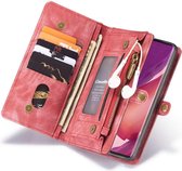 CASEME Telefoonhoesje Geschikt voor Samsung Galaxy S21 Plus - Vintage Portemonnee Hoesje - Rood