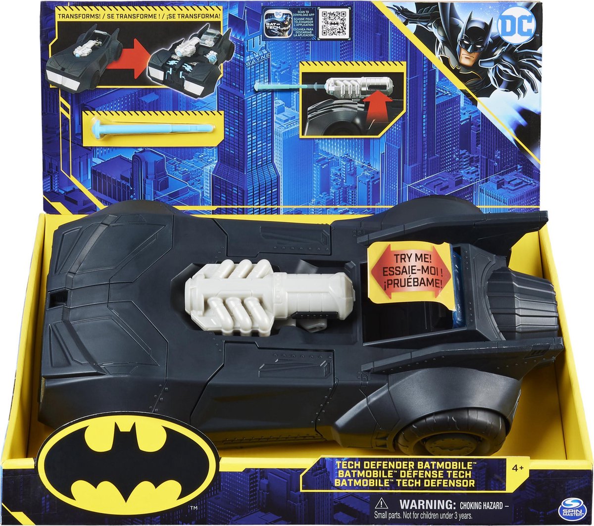 DC Comics Batman, Batmobile Défense Tech , véhicule transformable avec  lance-projectiles