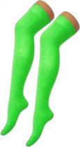 kousen dames polyester neon groen one-size
