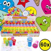 Decopatent® Uitdeelcadeaus 60 STUKS Vrolijke Smiley Stempels - Traktatie Uitdeelcadeautjes voor kinderen - Speelgoed Traktaties