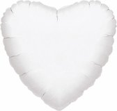 folieballon hartje 43 cm wit