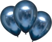 ballonnen metallic 27,5 cm latex blauw 6 stuks