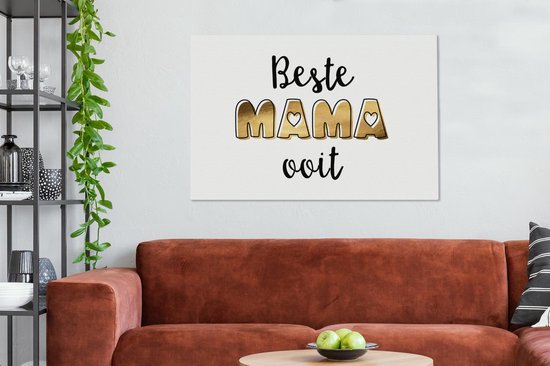Toile Peinture Proverbes - Maman - Best mommy ever - Citations - 140x90 cm - Décoration murale