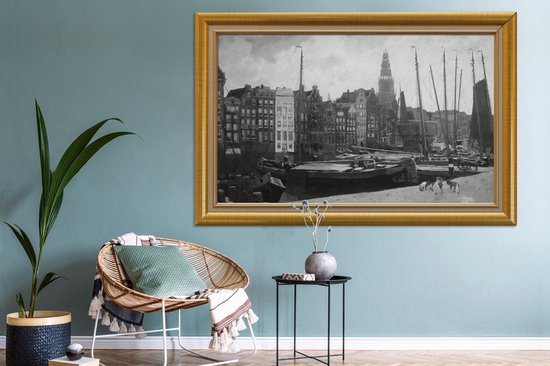Oeuvre de Peinture sur Toile - Maîtres Anciens - Cadre - Or - 150x100 cm - Art Décoration murale