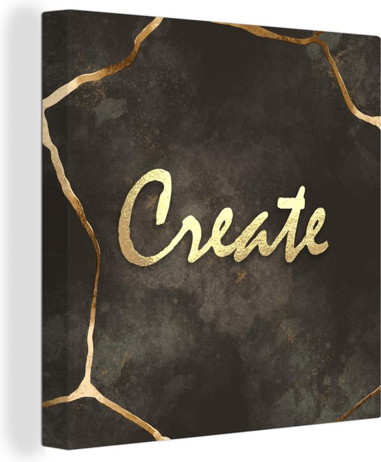 Citation Peinture Sur Toile Creative Or Zwart x Cm Decoration Murale Bol Com