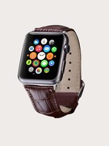 Lederen Krokodil Apple Watch bandje - Bruin Kunstleer - 42/44/45 mm - Series 1 2 3 4 5 6 SE 7 8 - Geschikt voor Apple Watch