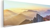 Artaza Canvas Schilderij Zonsopkomst In De Bergen In De Alpen - 120x40 - Groot - Foto Op Canvas - Canvas Print