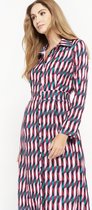 LOLALIZA Lange overhemd jurk met grafische print - Fuchsia - Maat 36