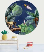Cirkelbehang - From Jungle to Space   - ø 95 cm