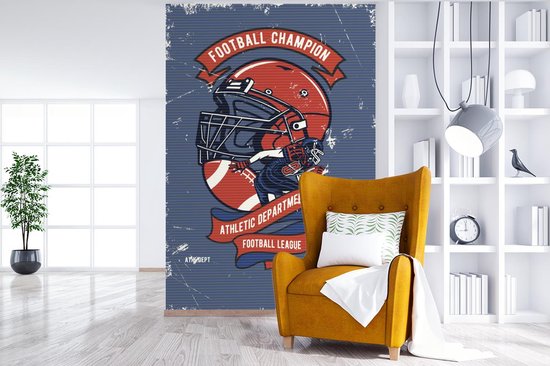 Papier peint - Papier peint photo peint Rugby - Homme - Rétro - Citation - Largeur 200 cm x Hauteur 300 cm