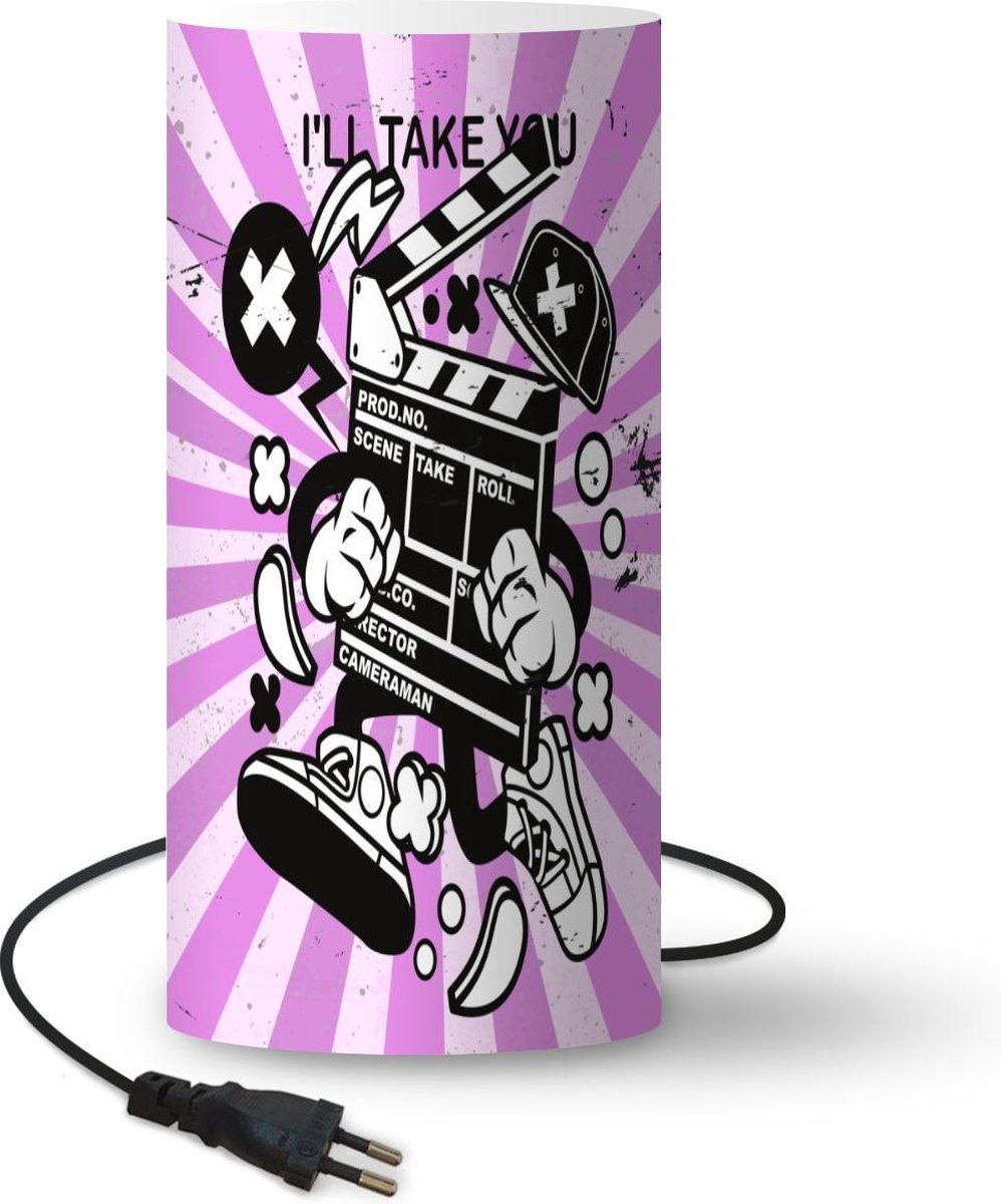 Lamp - Nachtlampje - Tafellamp slaapkamer - Filmklapper - Schoenen - Retro - 54 cm hoog - Ø24.8 cm - Inclusief LED lamp