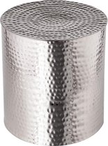 Sunfield bijzettafel metaal | ø 40 x 45 cm | decoratieve tafel | Tunis zilver | aluminium gehamerd