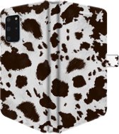 Samsung Galaxy S20 Plus Telefoonhoesje - Portemonneehoesje  - Met pasjeshouder - Met Dierenprint - Koeien Patroon - Bruin