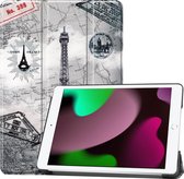 Hoes Geschikt voor iPad 10.2 2021 Hoes Luxe Hoesje Book Case - Hoesje Geschikt voor iPad 9 Hoes Cover - Eiffeltoren