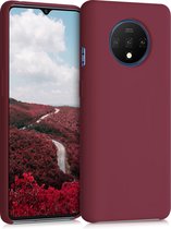 kwmobile telefoonhoesje voor OnePlus 7T - Hoesje met siliconen coating - Smartphone case in rabarber rood