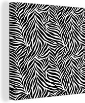 Canvas Schilderij Zwart witte zebraprint - 20x20 cm - Wanddecoratie