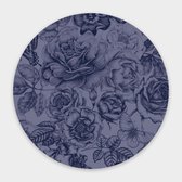 Muurcirkel Midnight Floral ² - Plexiglas - Meerdere Afmetingen & Prijzen