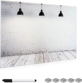 nek personeelszaken Discrepantie Navaris glassboard - Magnetisch bord voor aan de wand - Memobord van glas - 90  x 60 cm... | bol.com