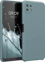 kwmobile telefoonhoesje voor Samsung Galaxy A22 5G - Hoesje met siliconen coating - Smartphone case in arctisch blauw