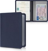 kwmobile hoes voor kentekenbewijs en rijbewijs - Hoesje met pasjeshouder in donkerblauw - Omslag van neopreen