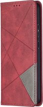 Geometric Book Case - Nokia 5.4 Hoesje - Rood