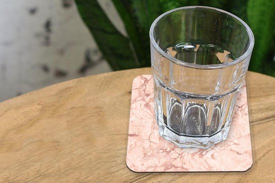 Sous-verres -verres - Marbre - Veines - Rose - 10x10 cm - 6 pièces