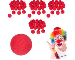100x clownsneus rood - clowns neus kinderen & volwassenen - neus clown