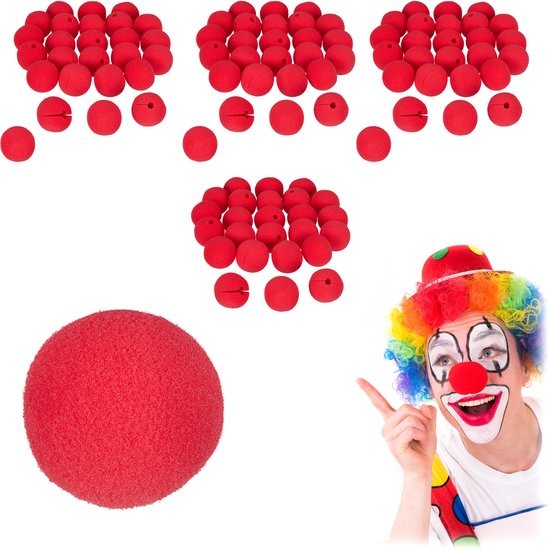 100x clownsneus rood - clowns neus kinderen & volwassenen - neus clown