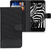 kwmobile telefoonhoesje voor bq Aquaris X / X Pro - Hoesje met pasjeshouder in antraciet / zwart - Case met portemonnee