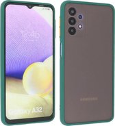 Hoesje Geschikt voor de Samsung Galaxy A32 4G - Hard Case Backcover Telefoonhoesje - Donker Groen