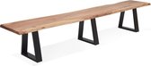 Alterego Industriële bank 'RAFA BENCH' van massief hout en metaal - 240 cm